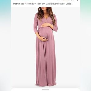Mother Bee Maternity Pink long maxi dress